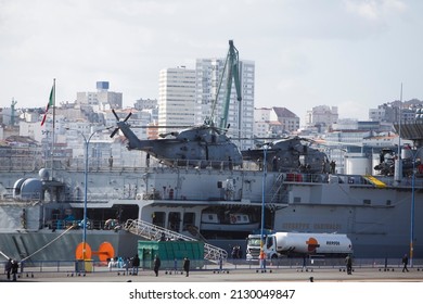 A Coruña-Spain. The Italian Navy Aircraft Carrier 