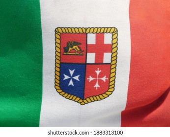 The Italian Navy Flag Depicting The Emblems Of The Four Maritime Republics