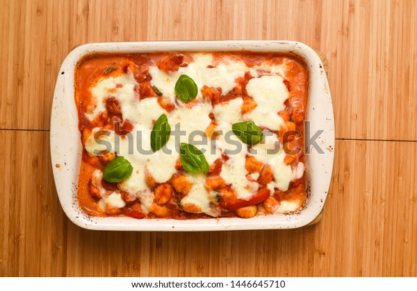 Italian Pasta Bake Meal Melted Mozzarella Stock Photo Edit Now