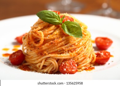  italian pasta with tomato sauce - Shutterstock ID 135625958