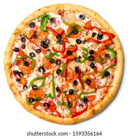 Italian Pizza On White Background