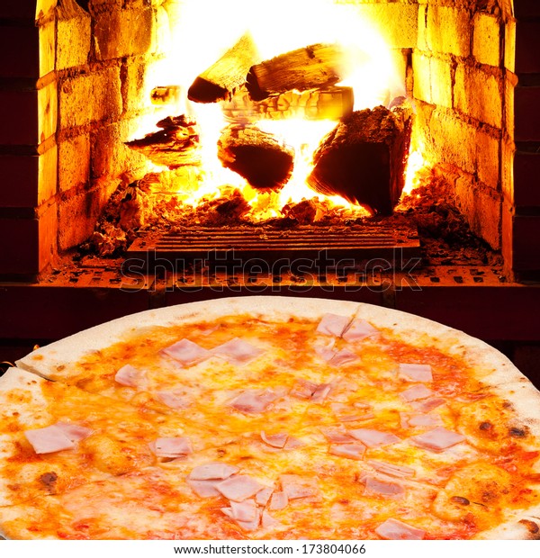 Italian Pizza Prosciutto Cotto Open Fire Stock Photo Edit Now