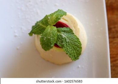 Italian Raspberry Panna Cotta Dessert - Powered by Shutterstock