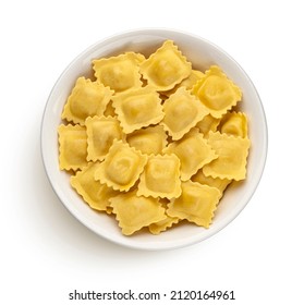 Italian ravioli pasta isolated on white background, top view - Powered by Shutterstock