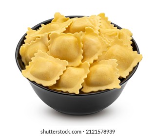 Italian ravioli pasta isolated on white background