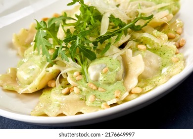 Italian Ravioli With Pesto Sauce