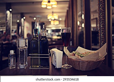 Italian Restaurant Serving Table Background