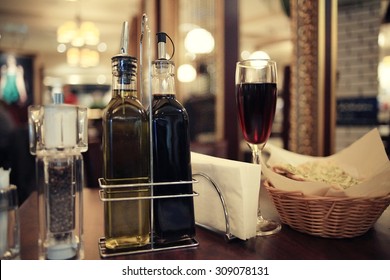 Italian Restaurant Serving Table Background