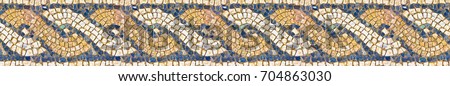 Italian roman mosaic with circular graphic - seamless pattern