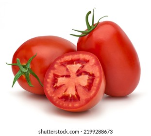 Italian, San Marzano, Plum or Roma Tomatoes with isolated on white background  including clipping path - Shutterstock ID 2199288673