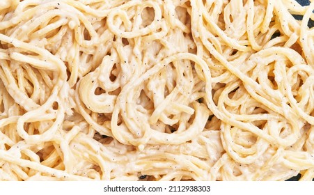  Italian Spaghetti Pasta With Carbonara Sauce Texture