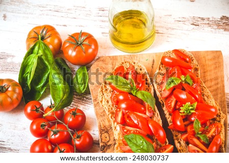 Similar – Hausgemachte italienische Bruschetta