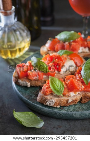 Similar – Hausgemachte italienische Bruschetta