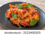 Italian tortellini pasta with tomato sauce - Italian food style