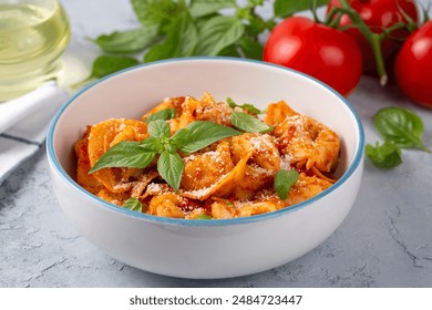 Italian tortellini pasta with tomato sauce - Italian food style - Powered by Shutterstock