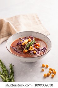 Italian Vegetable Tomato Chickpea Soup And Rosemary