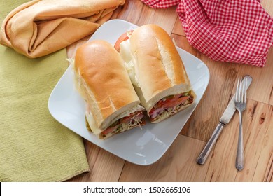 Italian-American Chicken Fried Steak Sandwich Hogie With Shredded Lettuce Tomato Hot Peppers And Red Onion