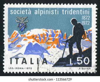 ITALY - CIRCA 1972: stamp printed by Italy, shows Tridentine Alpinists Society, circa 1972
