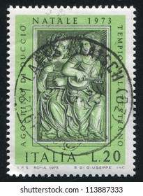 ITALY - CIRCA 1973: Stamp Printed By Italy, Shows Angels By Agostino Di Duccio, Circa 1973