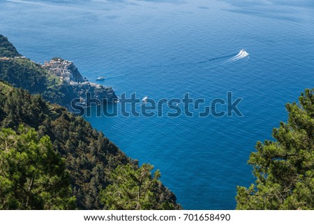 Italy coast and small village above sea at summer day
