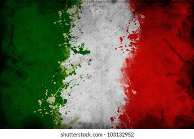 Italy Flag. Grunge Italian Flag.