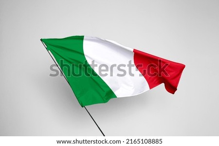Italy flag isolated on white background with clipping path. flag symbols of Italy. flag frame with empty space for your text.