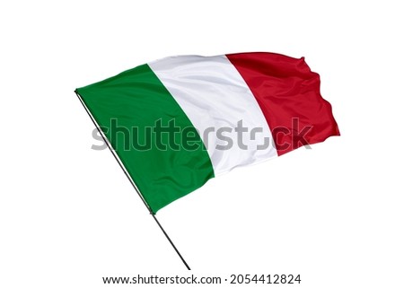 Italy flag on a white background