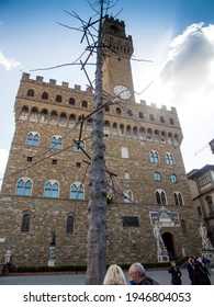 Italy, Florence, 27.04.2021, Installation By The Artist Giuseppe Penone On The Signoria Square. 