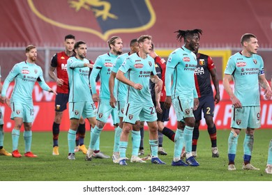 Italy, Genova, November 4 2020: Torino Defensive Wall Before The Last Chance Of Genoa's Attack During Football Match GENOA Vs TORINO, Serie A 2020/2021 Recovery Day3, Ferraris Stadium