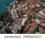 Italy, Liguria Region, Province of Imperia, Sanremo Aerial View. 