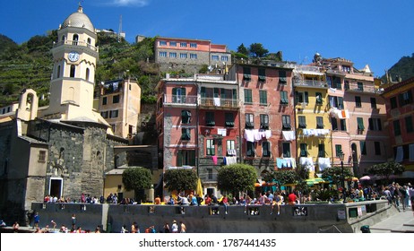 Italy, Manarola - July 01 2020: Manarola, one of the famous Cinque Terre towns