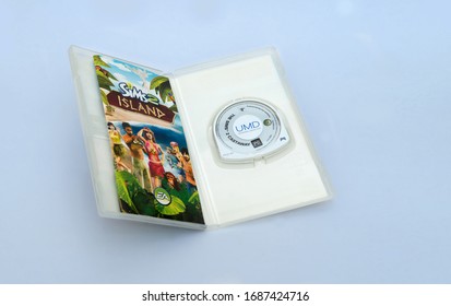 Italy - March 17, 2020: Sony UMD Disk The Sims Game  For Playstation Portable