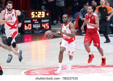 Italy, Milan, December 20 2017: Beaubois Rodrigue Fastbreak During Basketball Match Ax Armani Exchange Olimpia Milan Vs Baskonia Vitoria Gasteiz, Euroleague 2018.