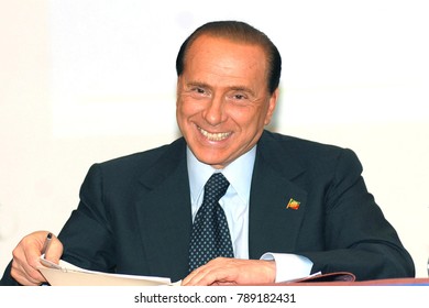 Italy - Milan January 8,2018 -  Silvio Berlusconi Posed