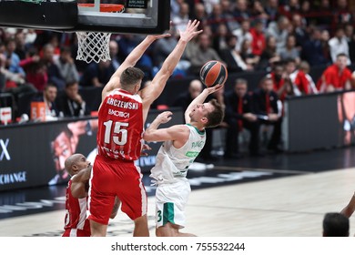 Italy, Milan, November 09 2017: Pangos Kevin Mid Range Shot During Basketball Match Ax Armani Exchange Olimpia Milan Vs Zalgiris Kaunas, Euroleague 2018.