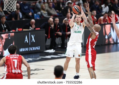 Italy, Milan, November 09 2017: Pangos Kevin 2 Point Shot During Basketball Match Ax Armani Exchange Olimpia Milan Vs Zalgiris Kaunas, Euroleague 2018.