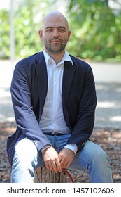 Italy , Milan - Roberto Saviano posed during a pubblic event
