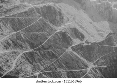 Italy Mining Montain Carrara Black And White