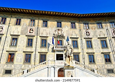 Italy, Pisa, April 2022
External Facade Of The Palazzo Della Carovana Seat Of The High School Normale In Pisa, Tuscany