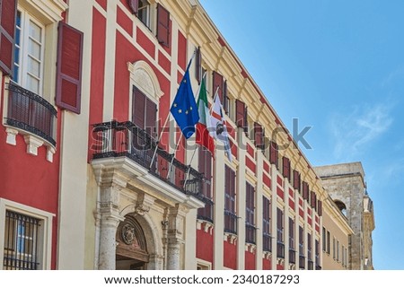Italy, Sardinia, Cagliari, Palazzo square, the facade of the Regio palace