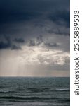 Italy, Sicily, Mediterranean sea, stormy clouds on the Sicily Channel in winter