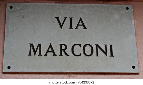 Italy: Street signal (Marconi street). - Shutterstock ID 784238572