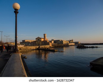 Italy, Tuscany, Livorno City, 26/01/2020. The San Jacopo Church And Sea.