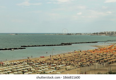 
Italy, Viserba (Rimini) - August 2014: Viserba is the most important hamlet north of Rimini. Located on the coast of the Adriatic Sea.