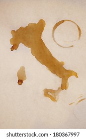 Italy-shaped Coffee Stain