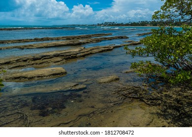 Itaparica/Bahia/Brazil - 01 10 2018: The Penha Beach Peninsula, With Its Stunning Visual And Salt Water Pools On The Island Of Itaparica, Brazil