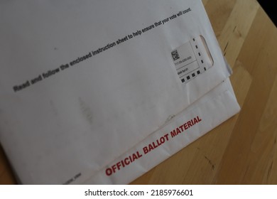 Itasca County, Minnesota, USA - July 28, 2022: Voting instructions accompany ballots in official 2022 election paperwork Managed by the United States Postal Service. 2I9A2316