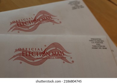 Itasca County, Minnesota, USA - July 28, 2022: Voting instructions accompany ballots in official 2022 election paperwork Managed by the United States Postal Service. 2I9A2312