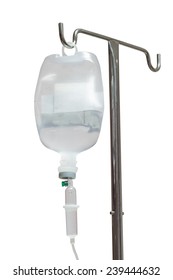 Iv Bag Hanging On A Metal Pole 