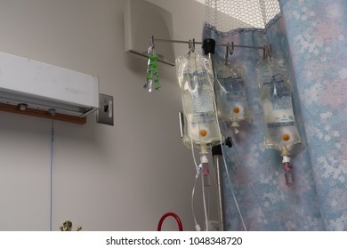 IV Pole Stand With Normal Saline Bags (hospital Tools And Equipments)